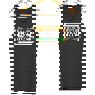 Traditional India OrangeGreen Country Flag Indian Fan Tank Top | Mazezy