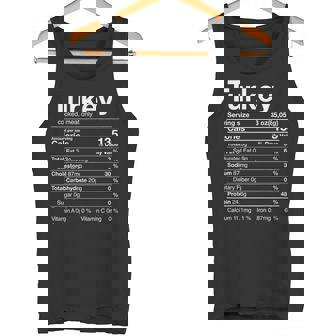 Turkey Nutrition Facts Thanksgiving Costume Turkey Day Tank Top | Mazezy