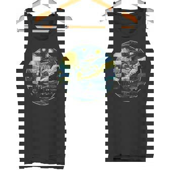 UFO Aliens And Bigfoot Impressionist Style Novelty UAP Tank Top | Mazezy