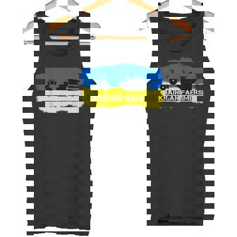 Ukrainische Bauernhof Ukraine Flagge Traktor Mit Panzer Tank Top - Seseable