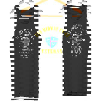 USS Midway CV 41 Aircraft Carrier Veteran USA Flag Vintage Tank Top | Mazezy