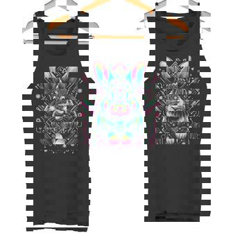 Vaporwave Bunny Rabbit Cyberpunk Art 80s 90s Retro Style Tank Top | Mazezy