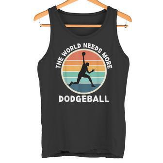 Vintage Le Monde A Besoin De Plus De Dodgeball Rétro Dodgeball Amateur De Dodgeball Débardeur e - Cadeauxyz