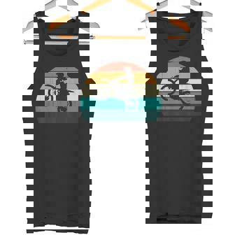 Vintage Sunset Biker Retro Motorsport Motorcross Motorbike Tank Top | Mazezy