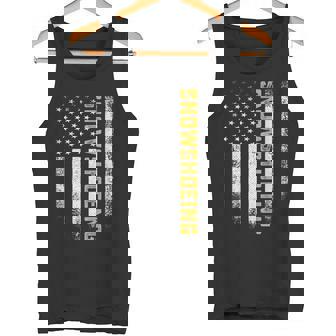 Vintage USA American Flag Snowshoeing Snowshoe Hiking Tank Top | Mazezy