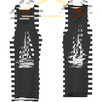 Voilier Nautiqueintageilhouette Débardeur e - Cadeauxyz