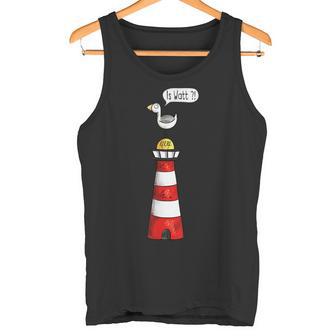 Is Watt Lustiges Nordsee Ostsee Leuchtturm Möwe Tank Top - Geschenkecke