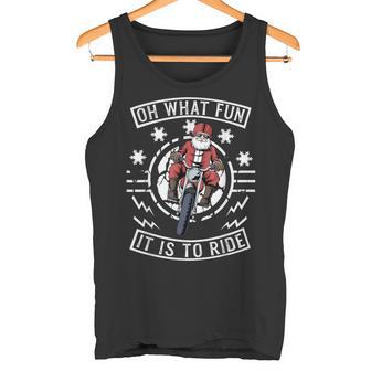 Weihnachten Motorrad Mannanta Biker Weihnachtsmann Tank Top - Seseable