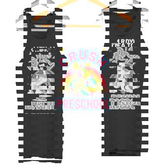 Welcome Back To School Unicorn Crushing Preschool Tank Top | Mazezy