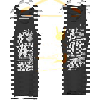 My Wife Rocks Electronic Rock Guitar Tank Top | Mazezy
