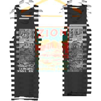 Zion National Park Utah Angels Landing Vintage Hiking Trail Tank Top | Mazezy