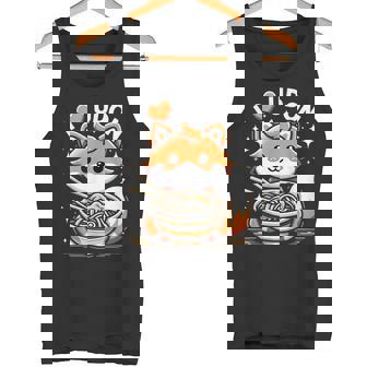 うどんが大好き カワイイきつねとうどん麺 タンクトップ - Kawaiitshirt