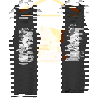 わがまま猫 寿司ねこ ラーメン好き かわいい おもしろ マンガ タンクトップ - Kawaiitshirt