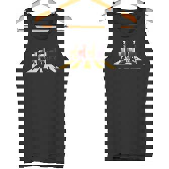 アビーストリートロードを横断する面白いラマアルパカ タンクトップ - Kawaiitshirt