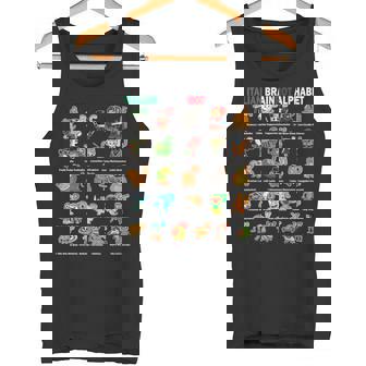 イタリアンブレインロットアルファベットキャラクター おもしろミーム タンクトップ - Kawaiitshirt