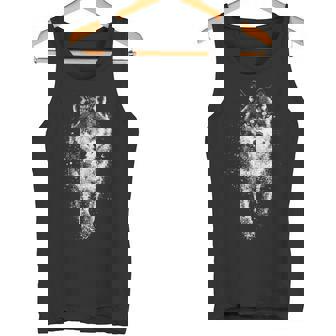 オオカミ 動物 モチーフ イラスト オオカミ 長袖tシャツ タンクトップ - Kawaiitshirt