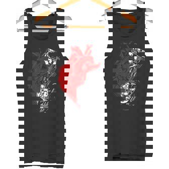 オートバイ エンジン バイカー アンチバレンタインデー 面白いグラフィック タンクトップ - Kawaiitshirt