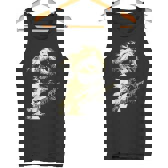 ギターロッカー ギタリスト 動物 パンク グランジ犬とマルチーズ タンクトップ - Kawaiitshirt