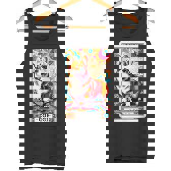 コーギー 面白いtシャツ 犬 タロット カード かわいい メンズ 子供 おもしろ 服 グッズ ネタ わんこ タンクトップ - Kawaiitshirt