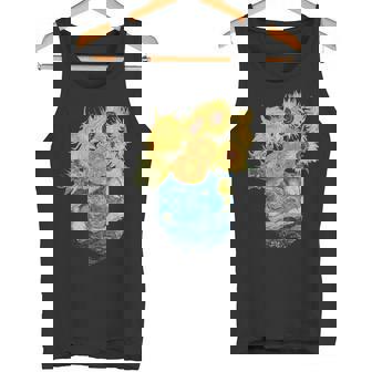 ゴッホ ひまわり&星月夜ポケット 美的アート タンクトップ - Kawaiitshirt