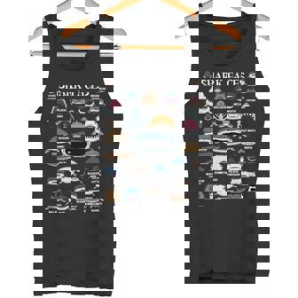 サメの種類 面白いサメの顔 サメの恋人 キッズ 先生 長袖tシャツ タンクトップ - Kawaiitshirt