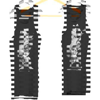 サモエド ギターを弾く ロックミュージック 犬好き タンクトップ - Kawaiitshirt