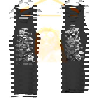 サングラスをかけたライオン 動物大好きライオン かわいいライオン タンクトップ - Kawaiitshirt