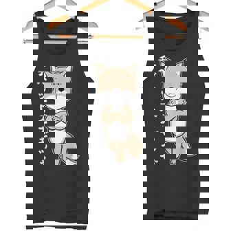 チベットスナギツネ スナギツネ チベスナ顔 きつね 狐の仲間 顔 目が死んでる 動物 イラスト タンクトップ - Kawaiitshirt