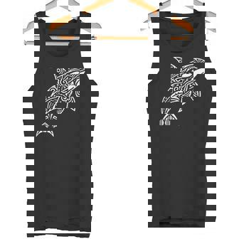 トライバル シャチ クジラ ハワイアン マオリ タトゥー オーシャン アート デザイン タンクトップ - Kawaiitshirt