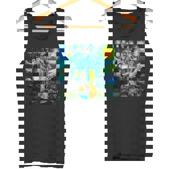 バイオリン 楽器 面白いtシャツ ゴッホ 星月夜 かわいい メンズ 子供 おもしろ 服 グッズ ネタ 音楽 タンクトップ - Kawaiitshirt