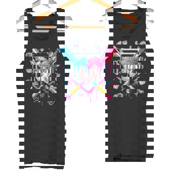 バレンタイン 野球 ハート 滴る アイスクリーム ミニハート タンクトップ - Kawaiitshirt