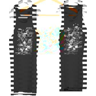 パピヨン犬の飼い主 パピヨン犬のアートワーク タンクトップ - Kawaiitshirt