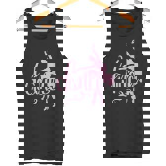 ピンクのバレエダンサー、スクリプトダンスレタリングデザイン。 タンクトップ - Kawaiitshirt