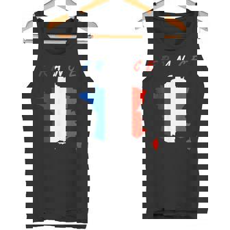 フランスの地図の中のフランス国旗tシャツ タンクトップ - Kawaiitshirt