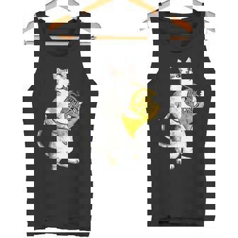 フレンチホルン音楽家オーケストラ音楽を奏でるクールな猫 タンクトップ - Kawaiitshirt