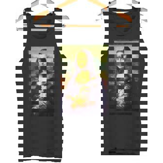 モナリザ と 猫 美術 教師 絵画 と 猫 恋人 タンクトップ - Kawaiitshirt