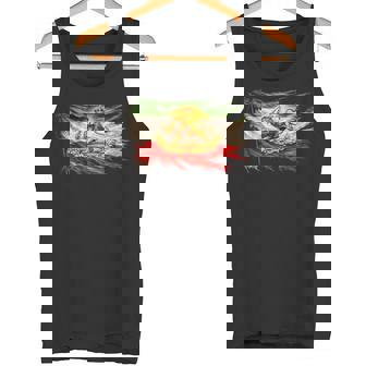 ライオンと太陽のエンブレムが付いたイランの国旗、ヴィンテージペルシャ遺産。 タンクトップ - Kawaiitshirt