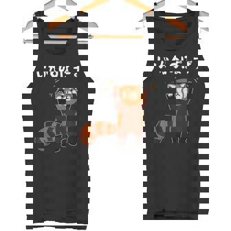 レッサーパンダ威嚇ポーズ かわいい癒しイラスト タンクトップ - Kawaiitshirt