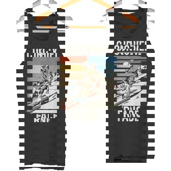 レトロ スキー クールシュベル フランス フランス スキー リゾート 楽しい タンクトップ - Kawaiitshirt