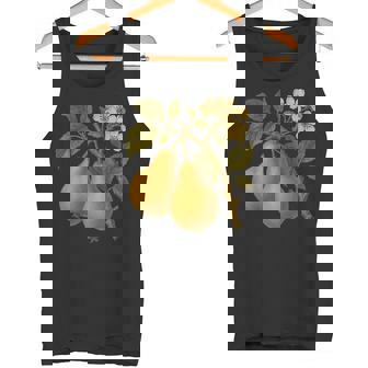 ヴィンテージボタニカル梨アートプリント タンクトップ - Kawaiitshirt