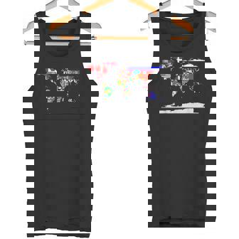 世界地図と世界の国の旗 タンクトップ - Kawaiitshirt