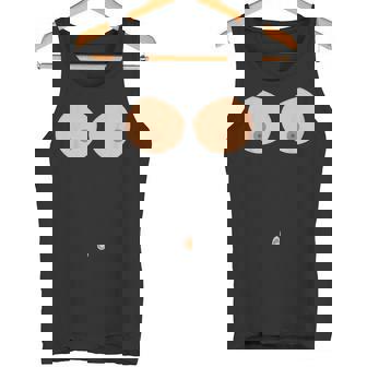 乳首おへそボタン おっぱい 面白いコスチューム タンクトップ - Kawaiitshirt