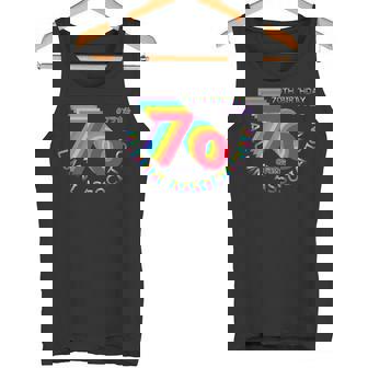 古希 同窓会 70歳 アラ古希 70歳誕生日 古希祝い 長寿 七色 70古希の集まり レインボーカラー 虹色 タンクトップ - Kawaiitshirt