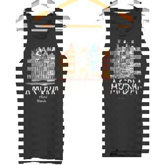 夜のアムステルダム-オランダオランダ-アムステルダム タンクトップ - Kawaiitshirt