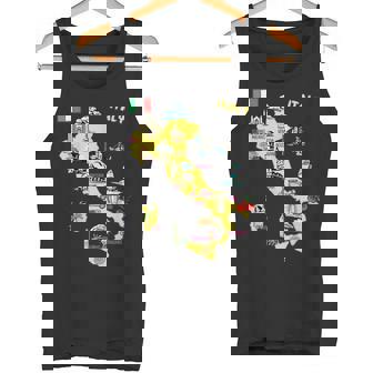 手描きのイタリア地図 観光地 タンクトップ - Kawaiitshirt