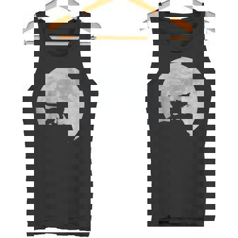 月と猫のシルエット ソマリ猫 タンクトップ - Kawaiitshirt