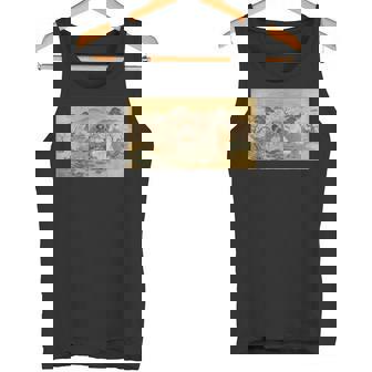 狸 狐 屏風絵 日本画 たぬき きつね タンクトップ - Kawaiitshirt