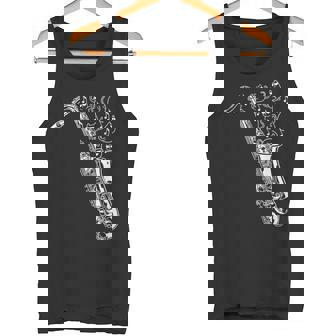猫とサックス サクソフォン奏者 猫の飼い主 サックス タンクトップ - Kawaiitshirt