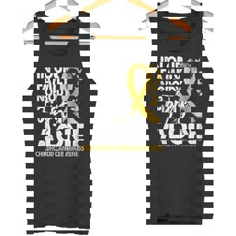 誰も一人で戦わない 小児がん啓発ゴールドリボン タンクトップ - Kawaiitshirt