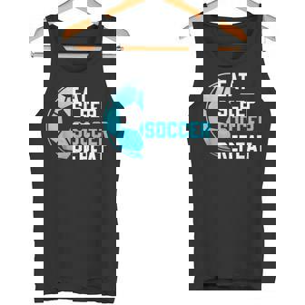 食べる、寝る、サッカーを繰り返す、面白いスポーツ、サッカー愛好家 タンクトップ - Kawaiitshirt